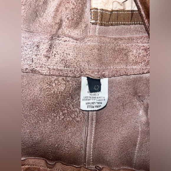 Blur Brown Distressed Leather Jacket  IT 42 US 2 4 6 - Picture 6 of 7